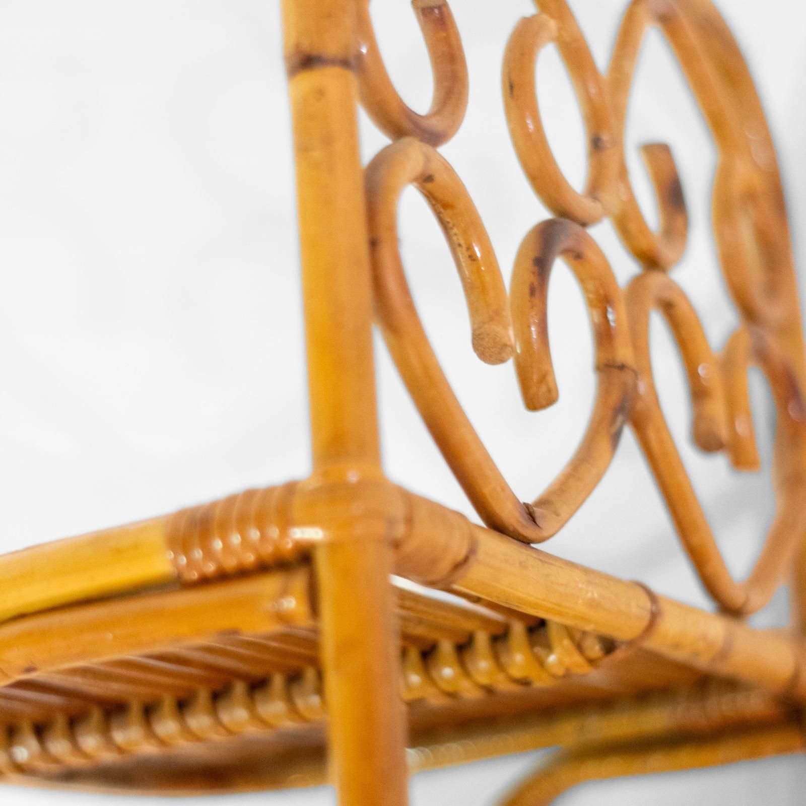 Mid Century Italian Small Bamboo And Rattan Bookcase, 1960s photo vinterior