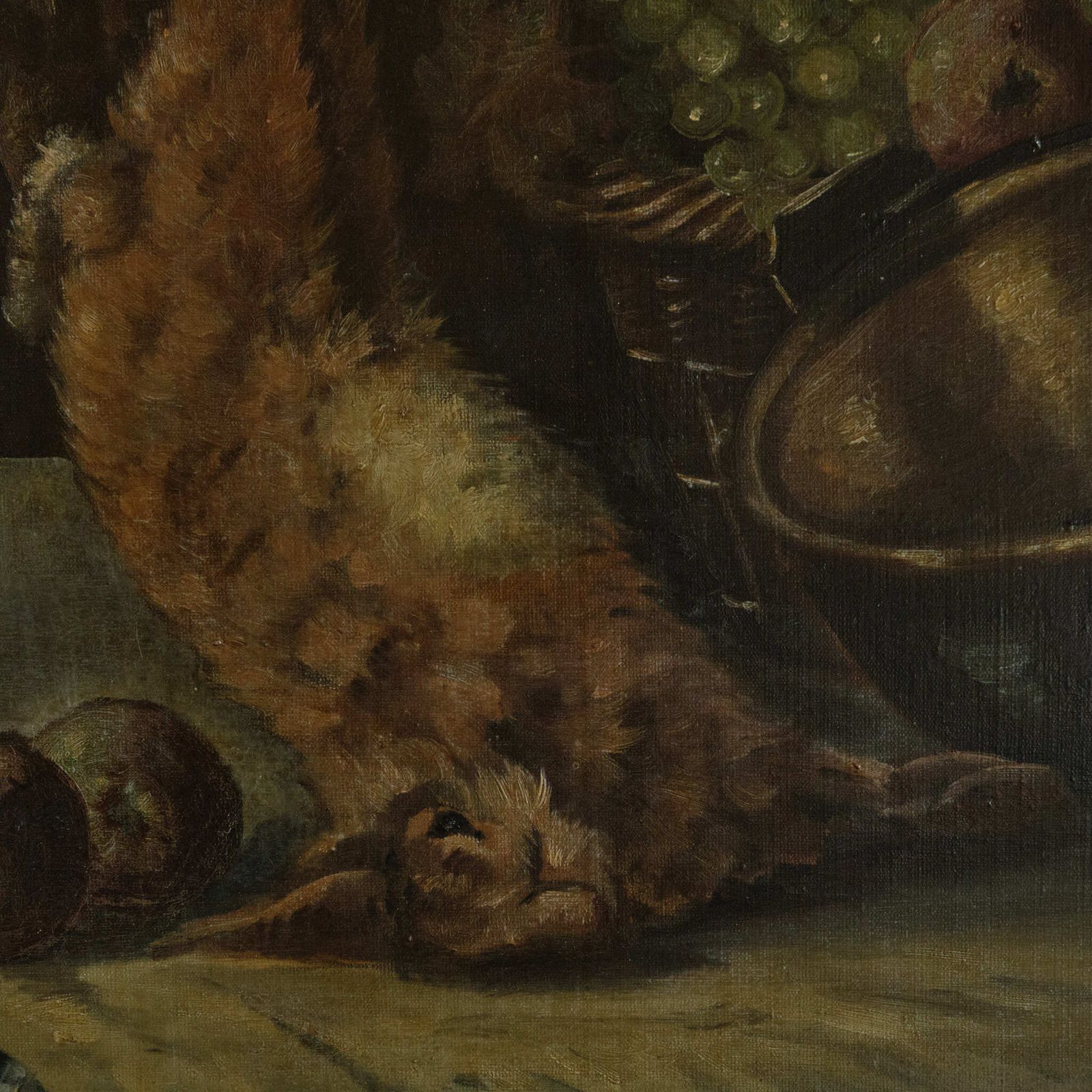 Large 19th Century Dutch Still Life Dead Game Painting photo vintage