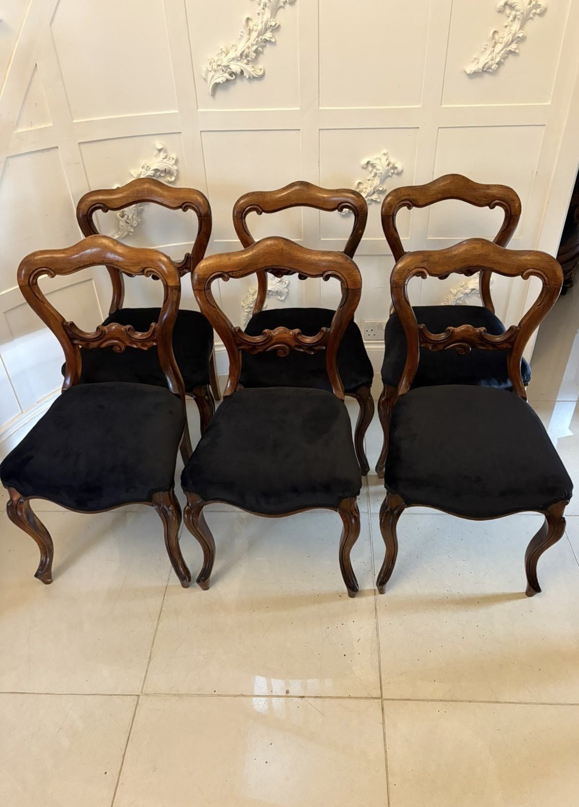 3350.0 Antique Set Of Six Quality 19th Century Rosewood Balloon Back Dining Chairs photo