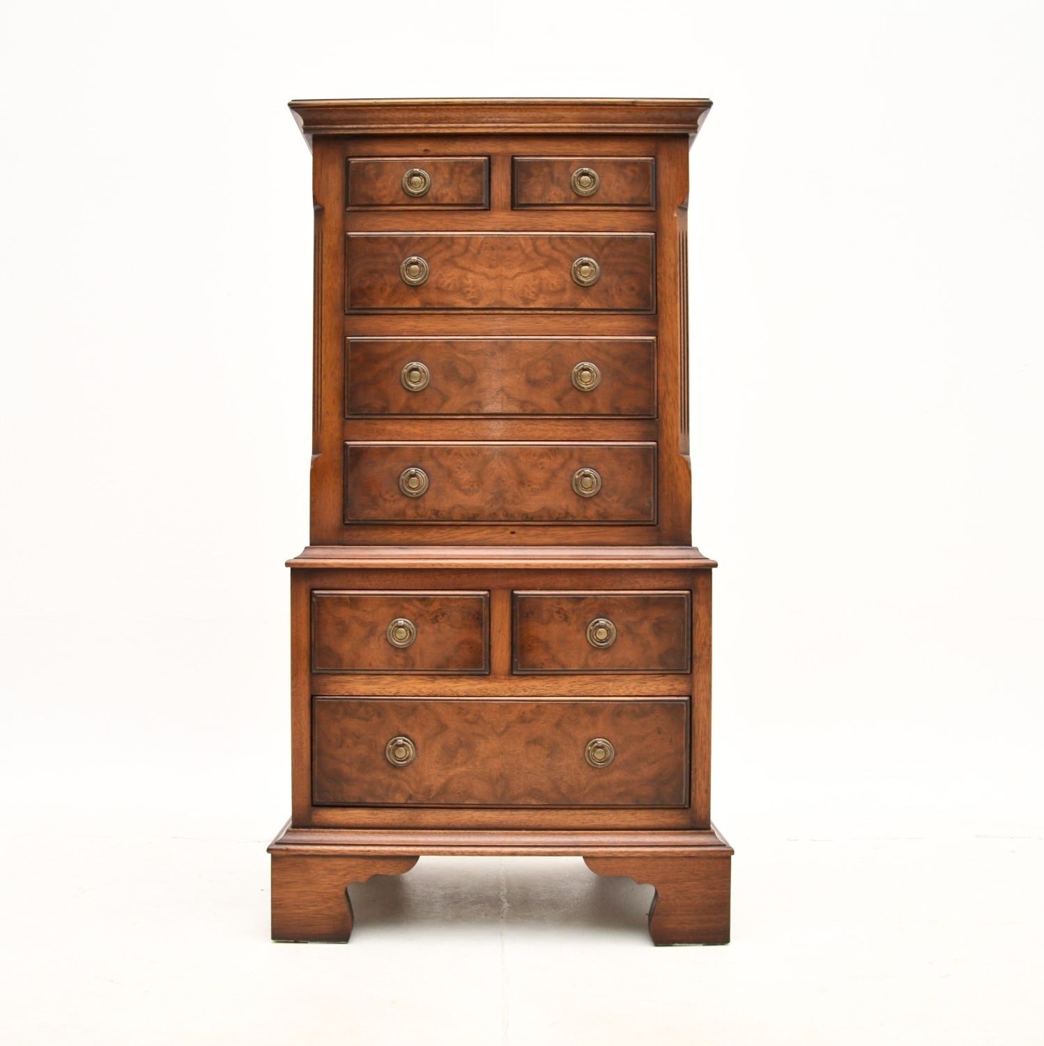 Small Antique Burr Walnut Chest Of Drawers photo for sale