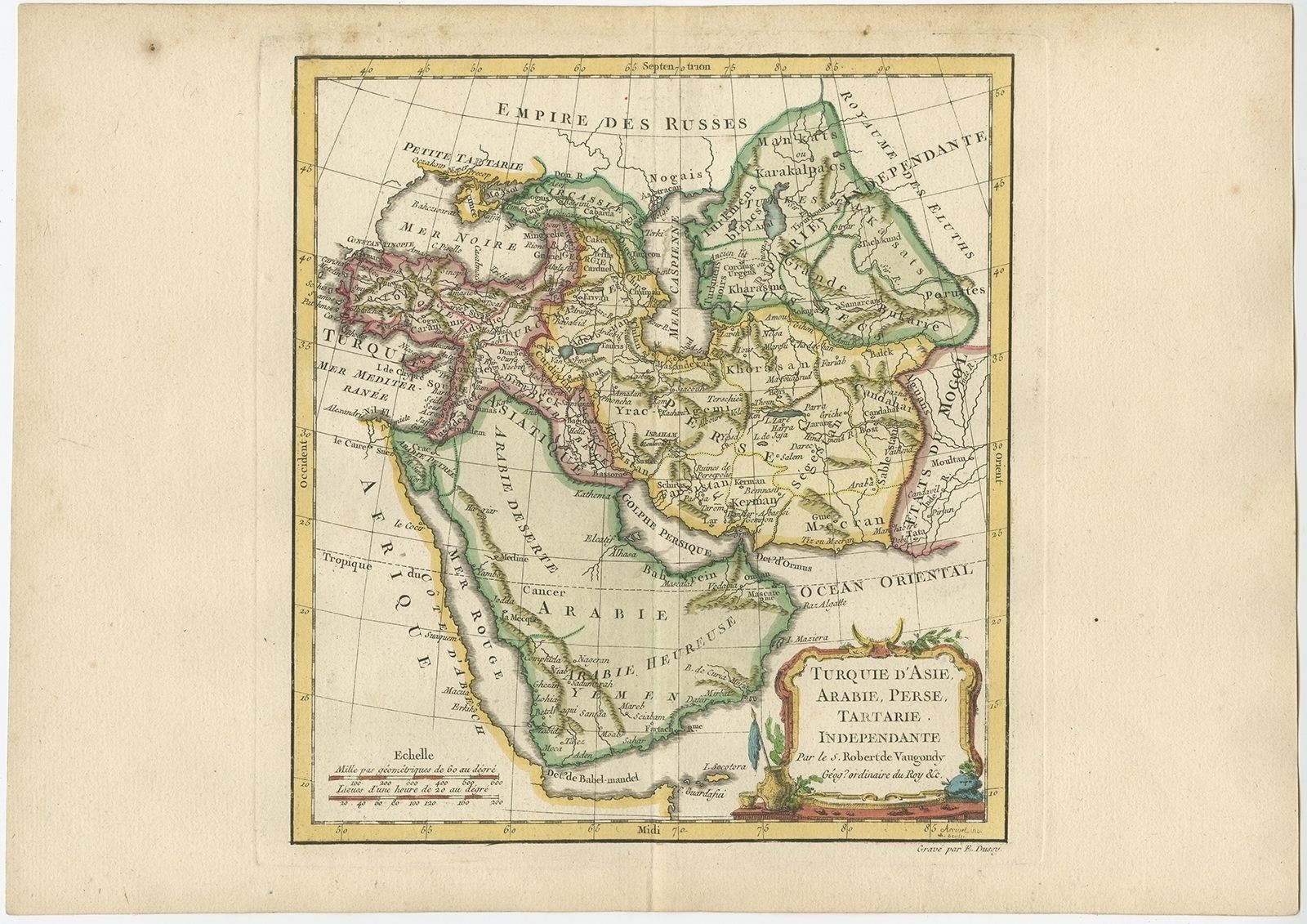Antique Map Of Turkey In Asia By Vaugondy (1778)