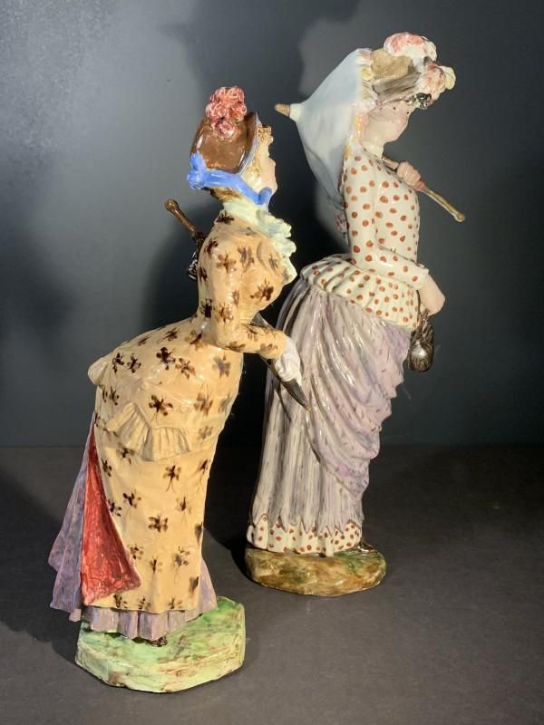 Impressionistische Aardewerken Vrouwensculpturen Van Cacciapuoti Fratelli, 1881 – Set Van 2 photo vinterior