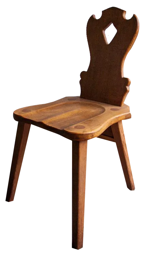 Brutalist Oak Wooden Chairs, Set Of 2
