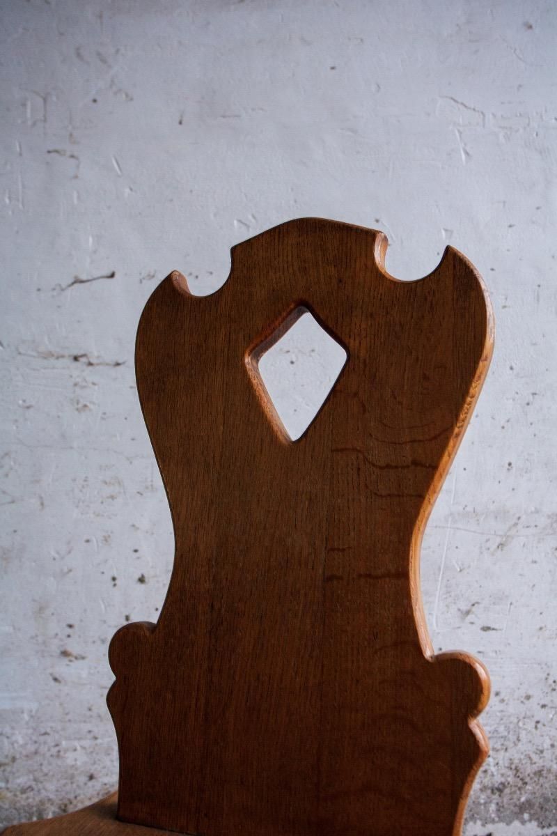 Brutalist Oak Wooden Chairs, Set Of 2 photo buy