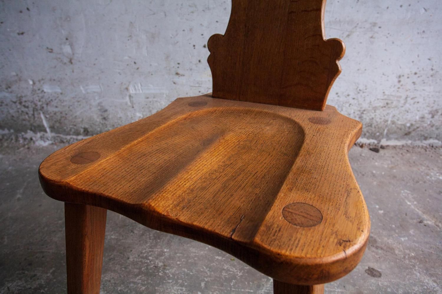 photo furniture Brutalist Oak Wooden Chairs, Set Of 2