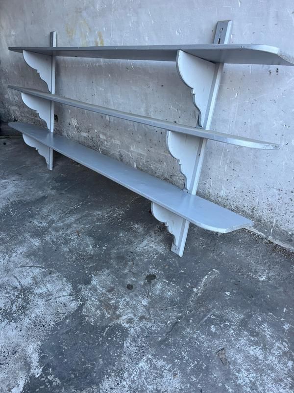 Antique French Industrial Style Wall Rack photo furniture