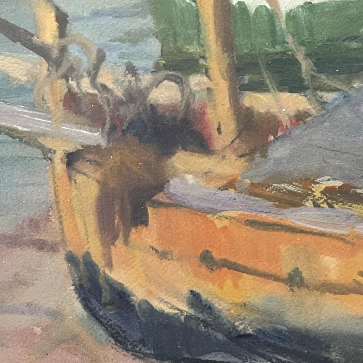 Jules Van De Leene, Stranded Boats, Gouache, Jaren 1920 photo Kunst