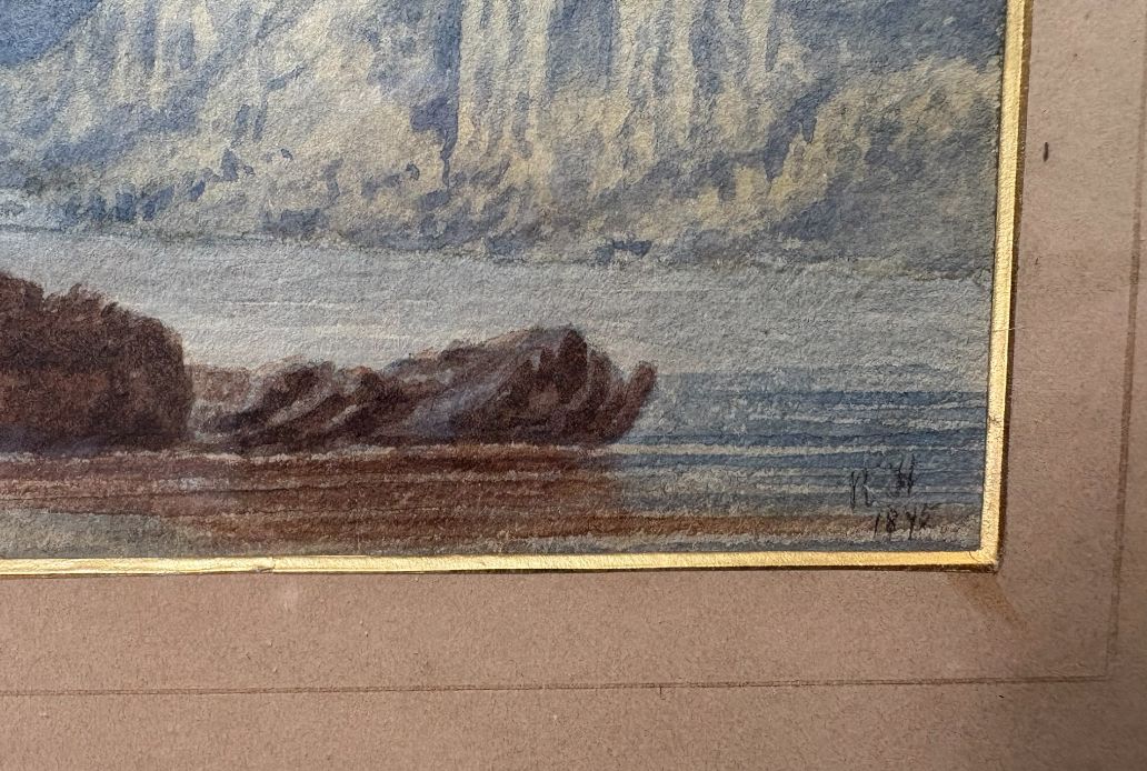 Pair Of Victorian Lake & Mountain Watercolours, Dated 1875 photo buy