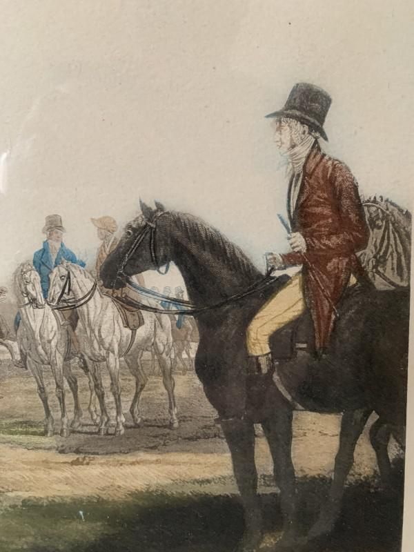 Carle Vernet, Departure Of Seven Horses, Engraving, Late 1800s photo vintage