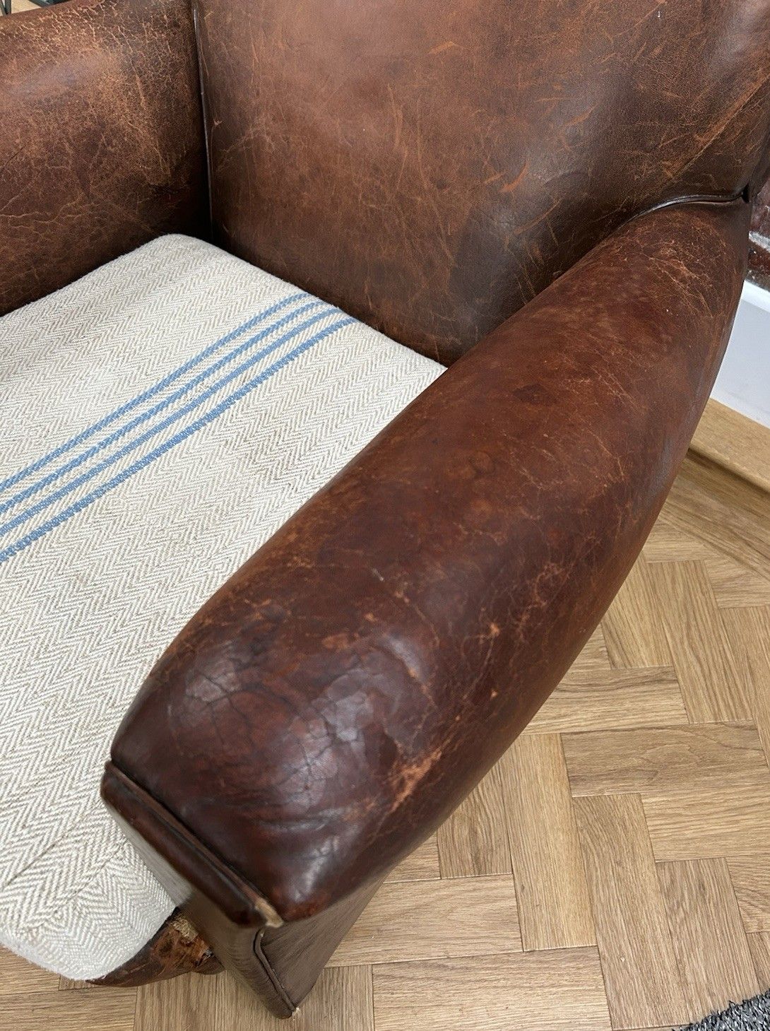 Antique 1930’s French  Leather Club Chair photo Furniture