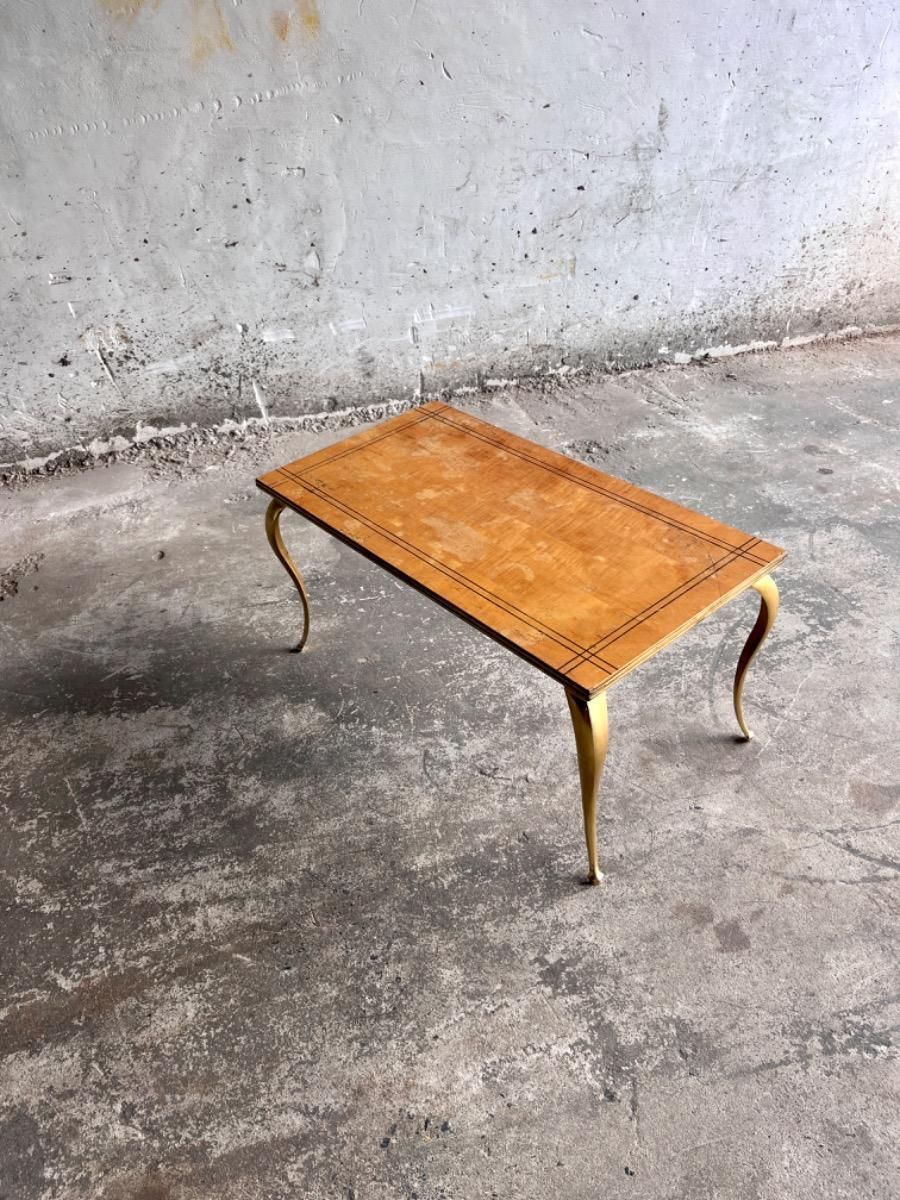 photo vinterior Vintage Golden Legs And Black Lines Top Coffee Table