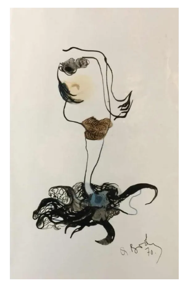 Anne Body, For Madam, It Will Be A Jellyfish, Oil On Paper, 1970s