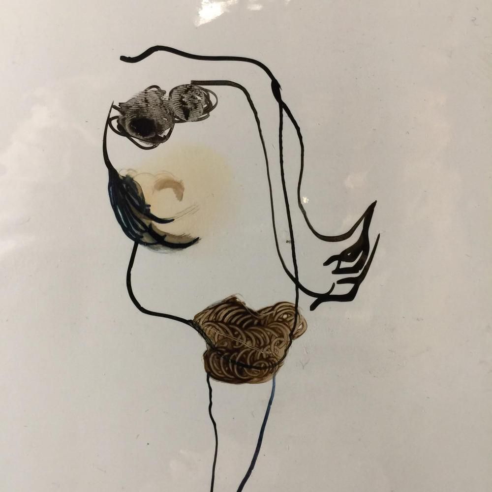 Anne Body, For Madam, It Will Be A Jellyfish, Olieverf Op Papier, Jaren 1970 photo Kunst