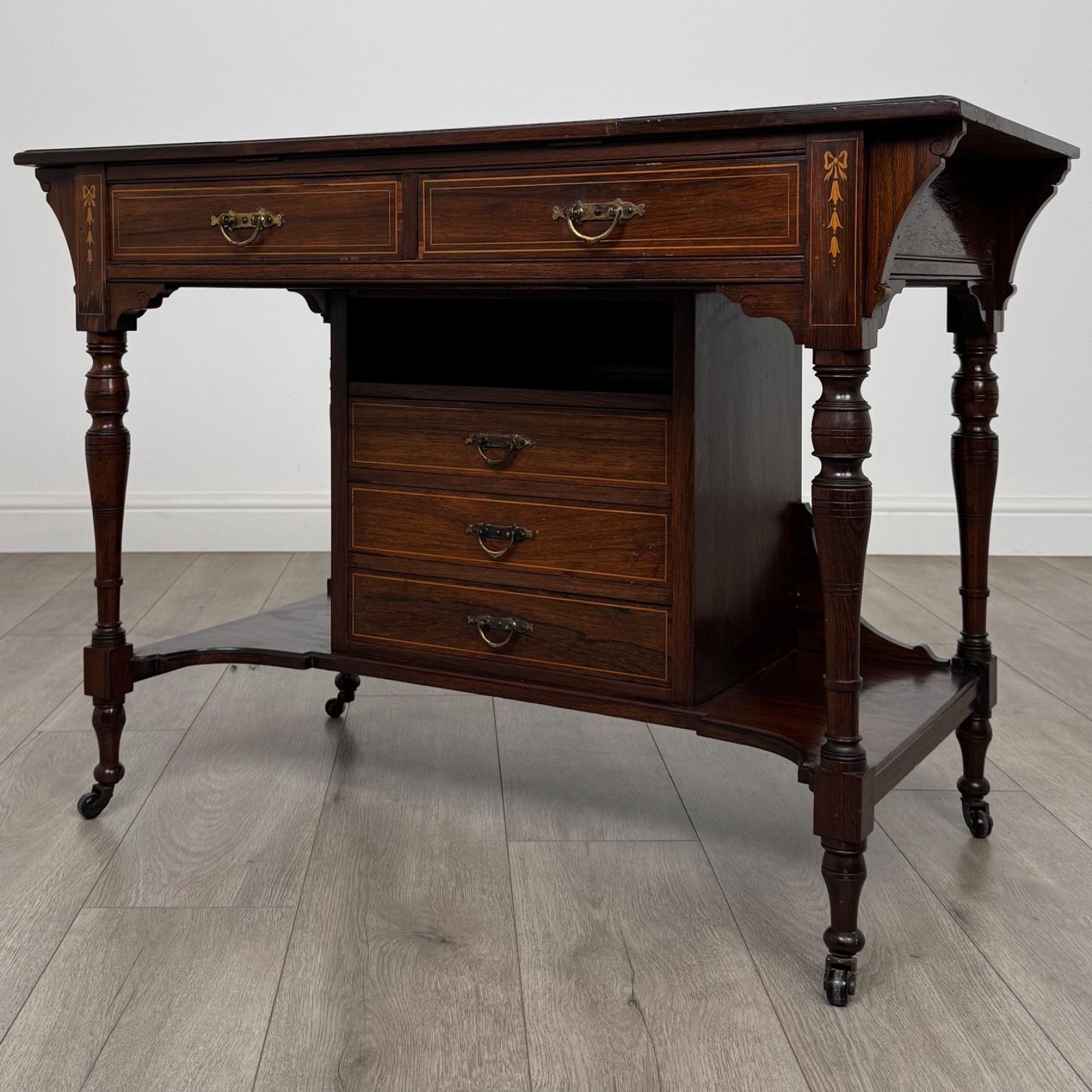 Antique 19th Century Fine Quality Inlaid Desk In Rosewood photo for sale
