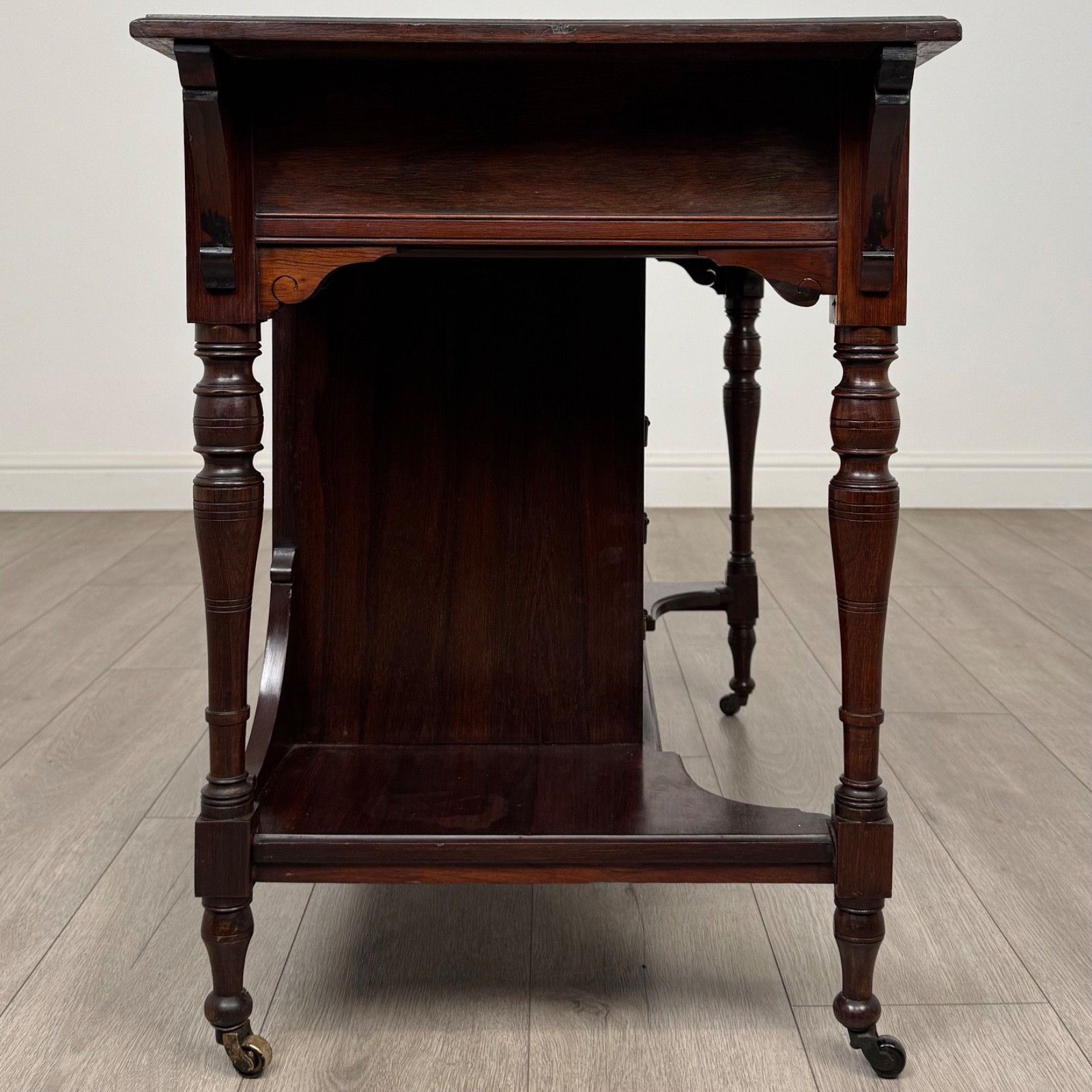 Antique 19th Century Fine Quality Inlaid Desk In Rosewood photo vintage
