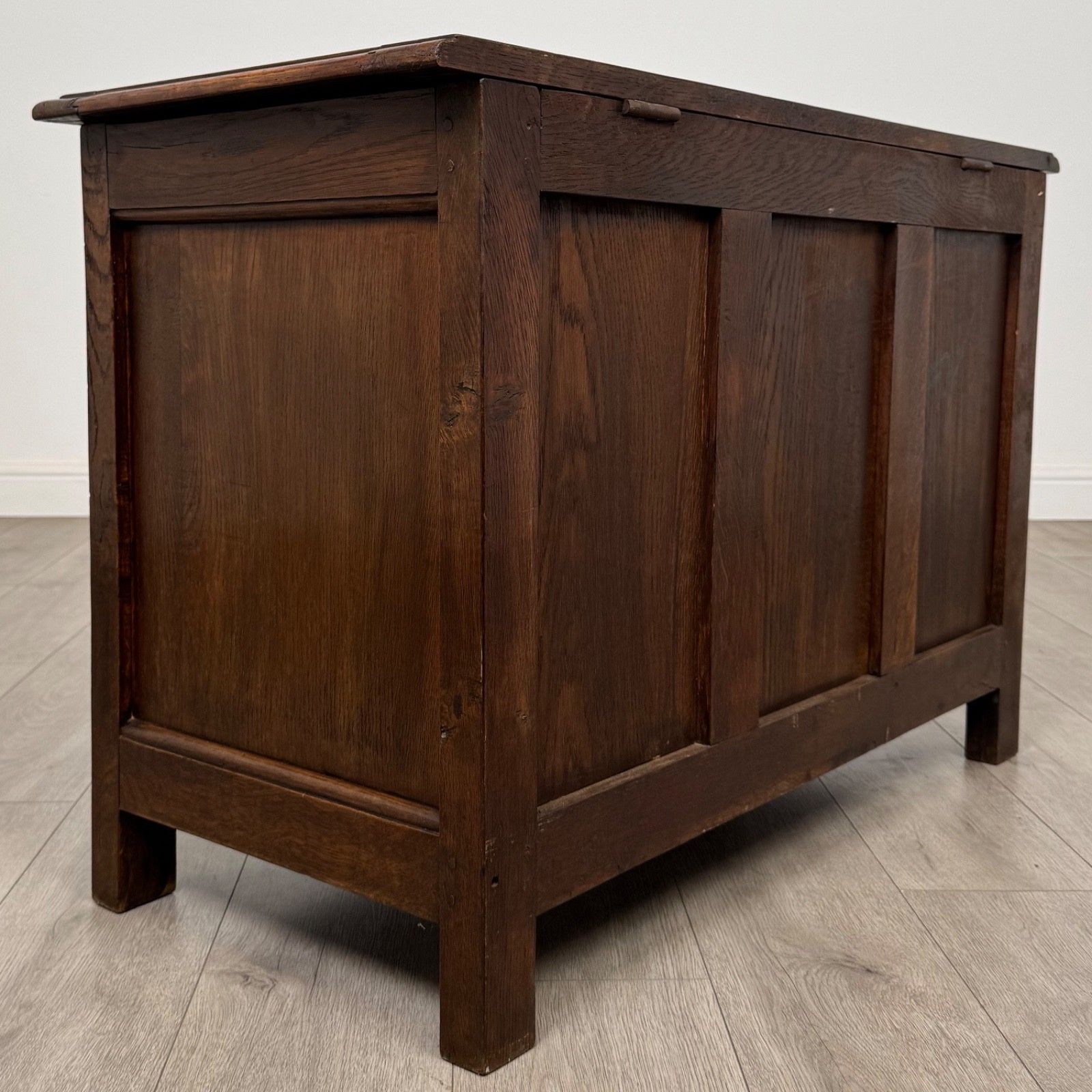 Antique 19th Century Good Quality Carved Oak Coffer photo Furniture