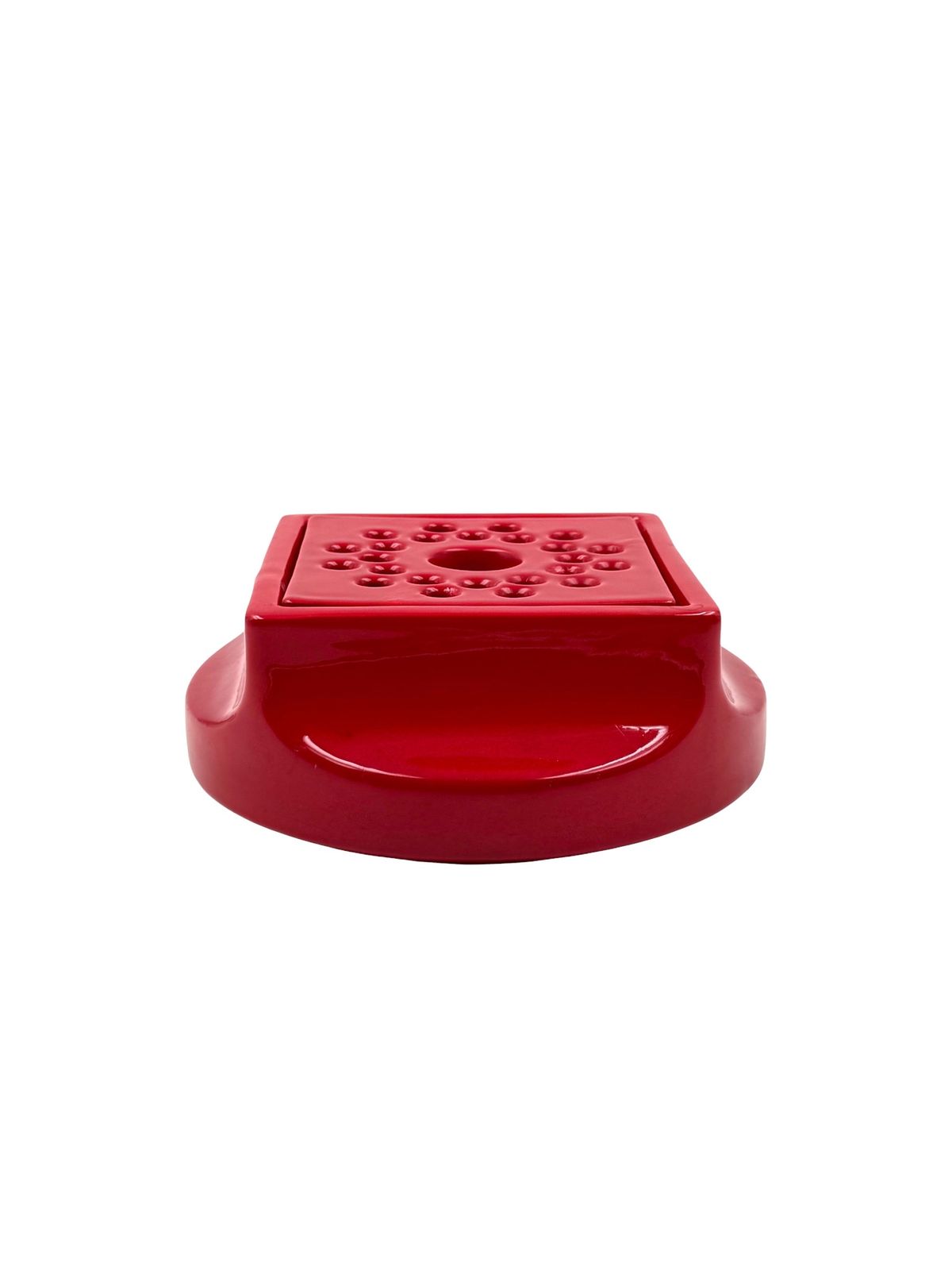 Space Age Red Ceramic Ashtray, Studio Opi, Gabbianelli Italy Ca. 1970