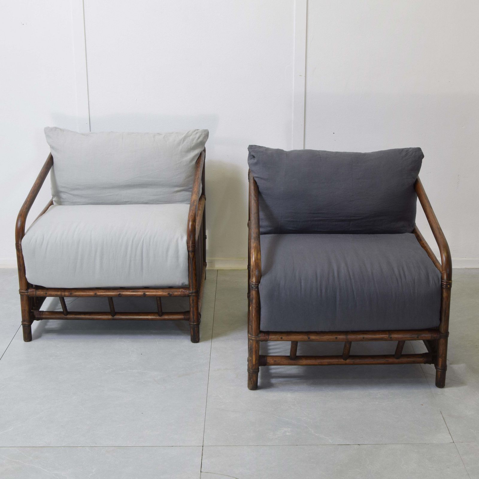 Vivai Del Sud Bamboo Rattan Armchairs 1960s. photo 2671.0