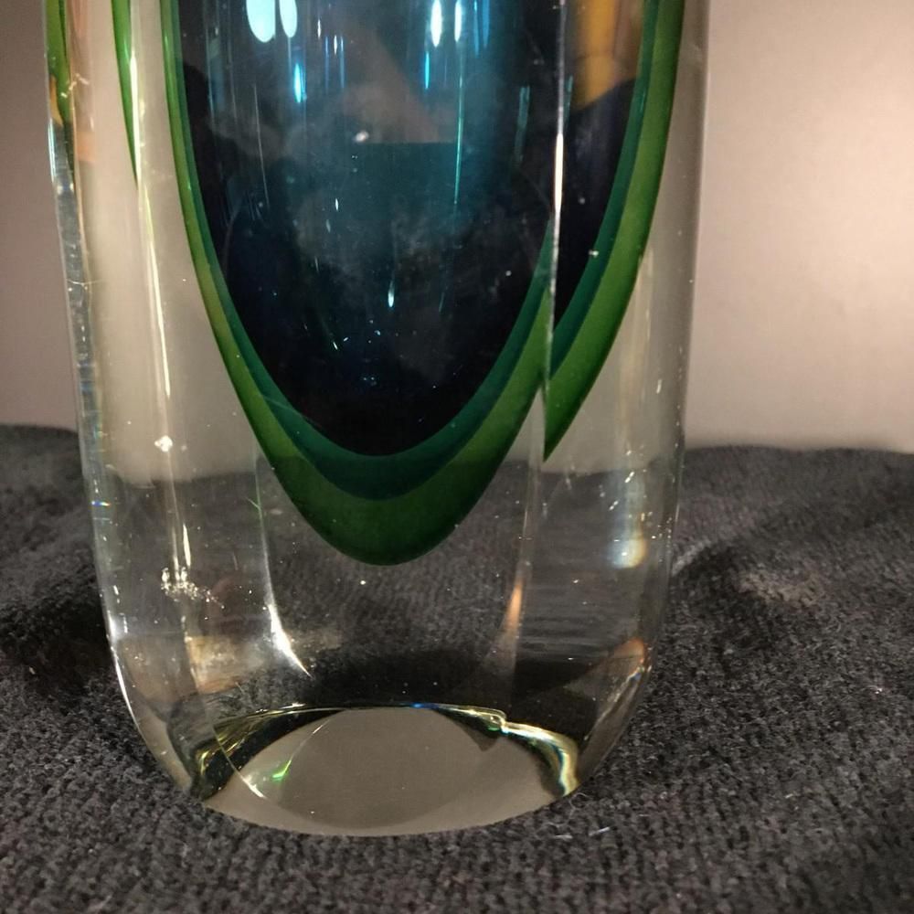 photo for sale Blauw En Groen Sommerso Murano Glazen Vaas Van Flavio Poli Voor Murano, Ca. Jaren 1960
