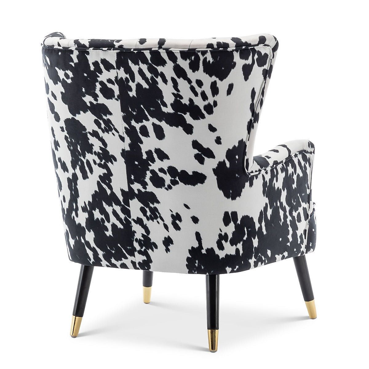 Fabric Cow Print Victoria Accent Wingback Chair   Brand New In Box photo Furniture