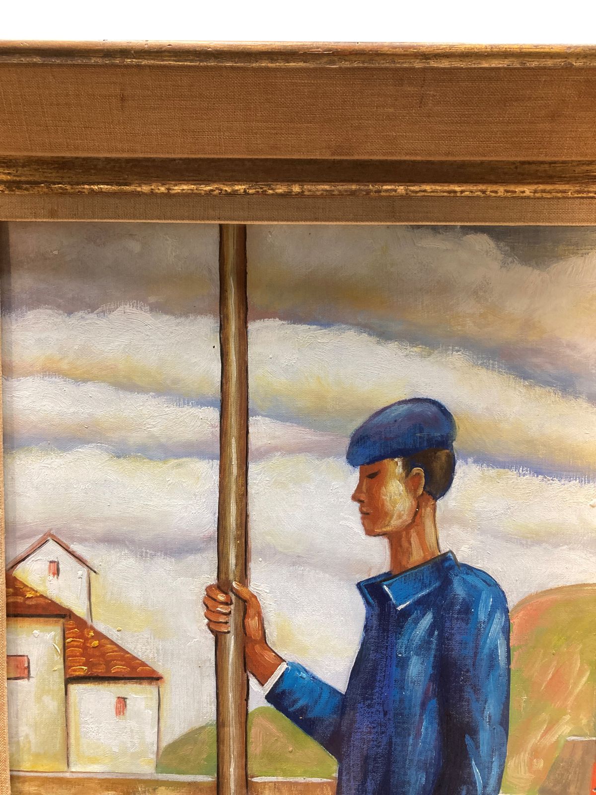 A French Framed And Glazed Oil On Panel Of A Young Breton Fisherman. photo for sale