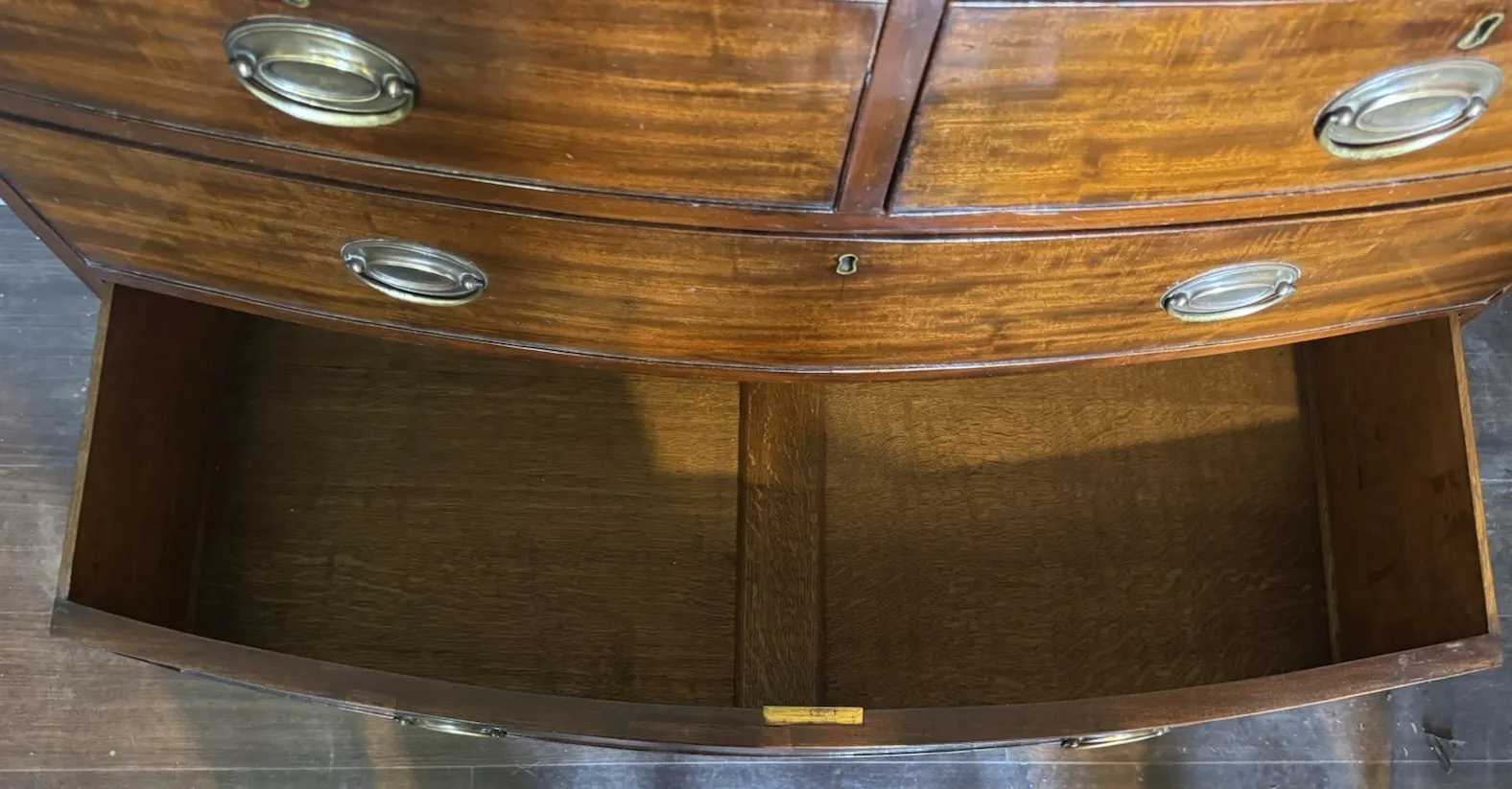19th Century Mahogany Bow Fronted Chest Of Drawers photo vinterior