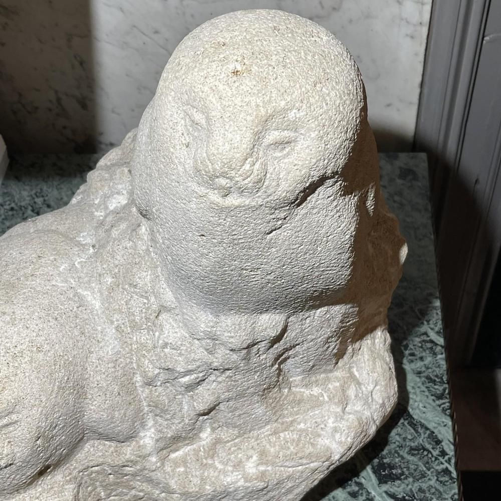Owls Animal Sculpture In Stone By Herbert Geldhof, 1960s photo furniture