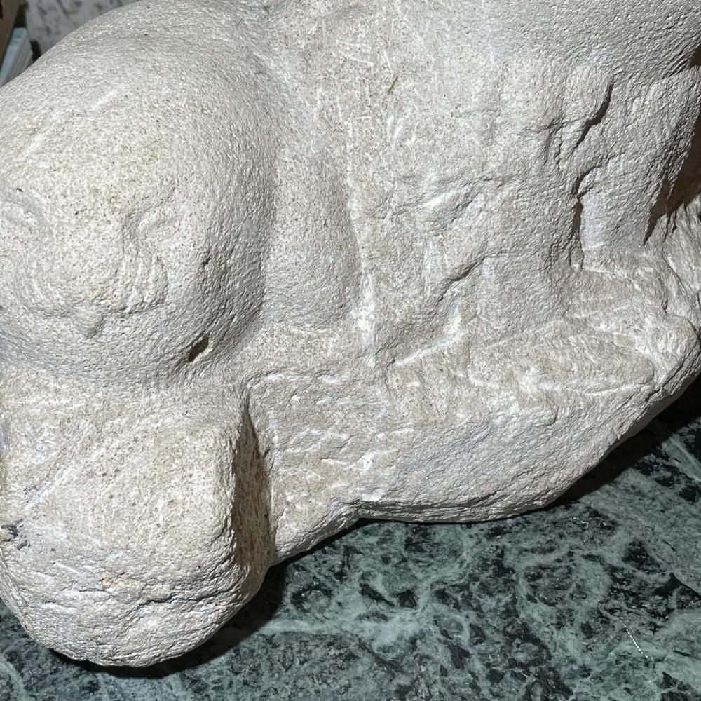 Owls Animal Sculpture In Stone By Herbert Geldhof, 1960s photo Art