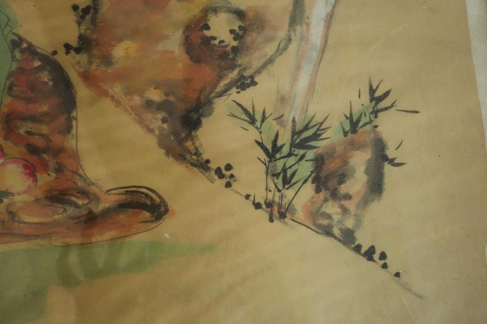 Vintage Chinese Wall Art Ink Painting photo vinterior