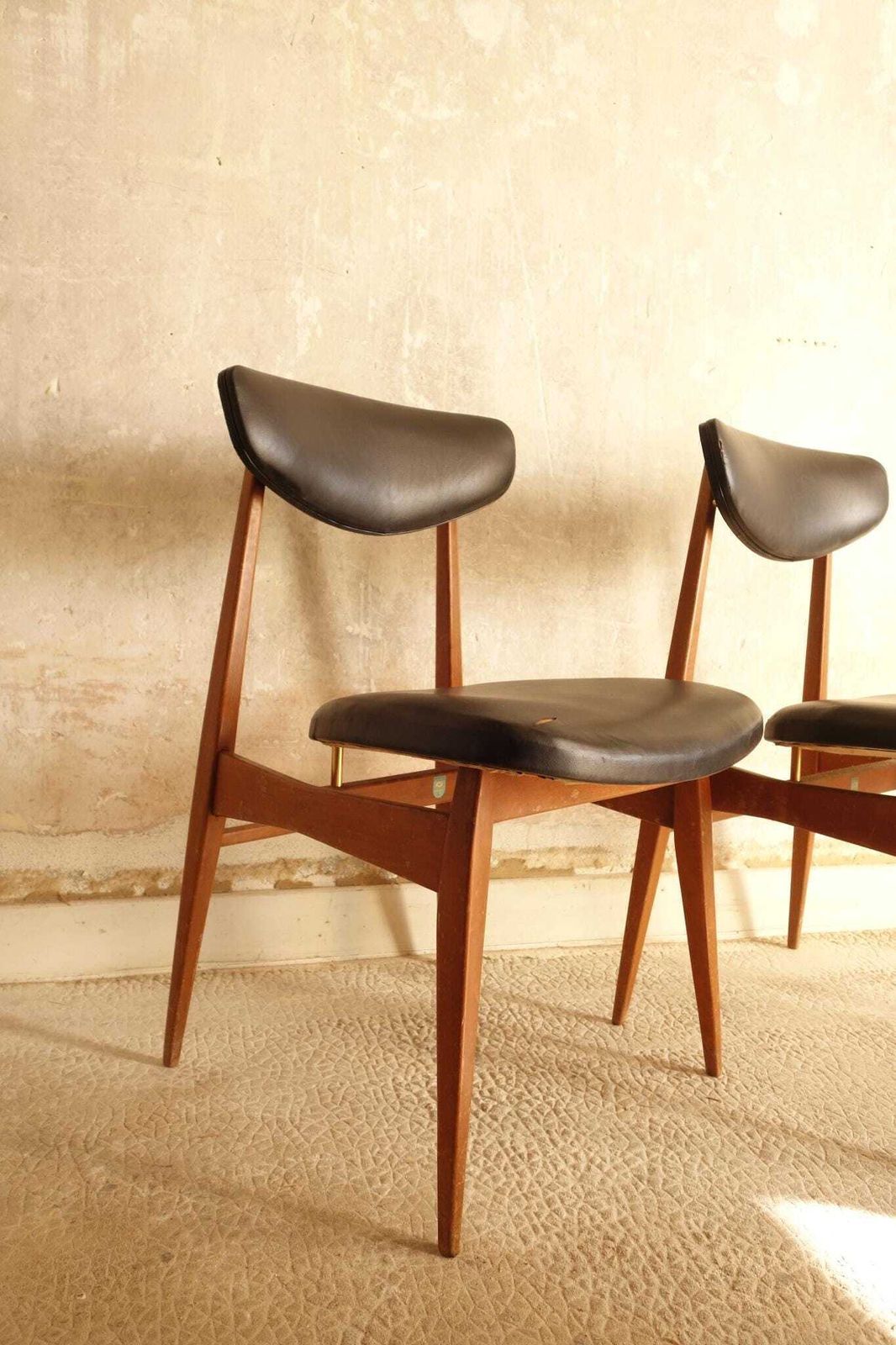 Pair Of Modernist Scandinavian Teak And Skai Chairs photo furniture