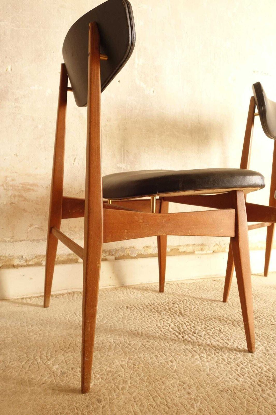 Pair Of Modernist Scandinavian Teak And Skai Chairs photo buy