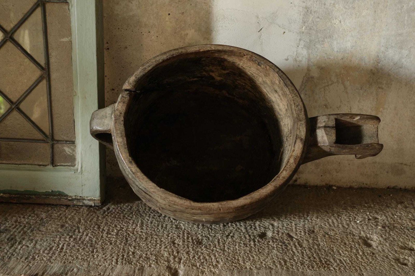 Vintage Afghan Wooden Milk Jug – Hand Carved Tribal Artefact Wabi Sabi Home Accent photo 120.0