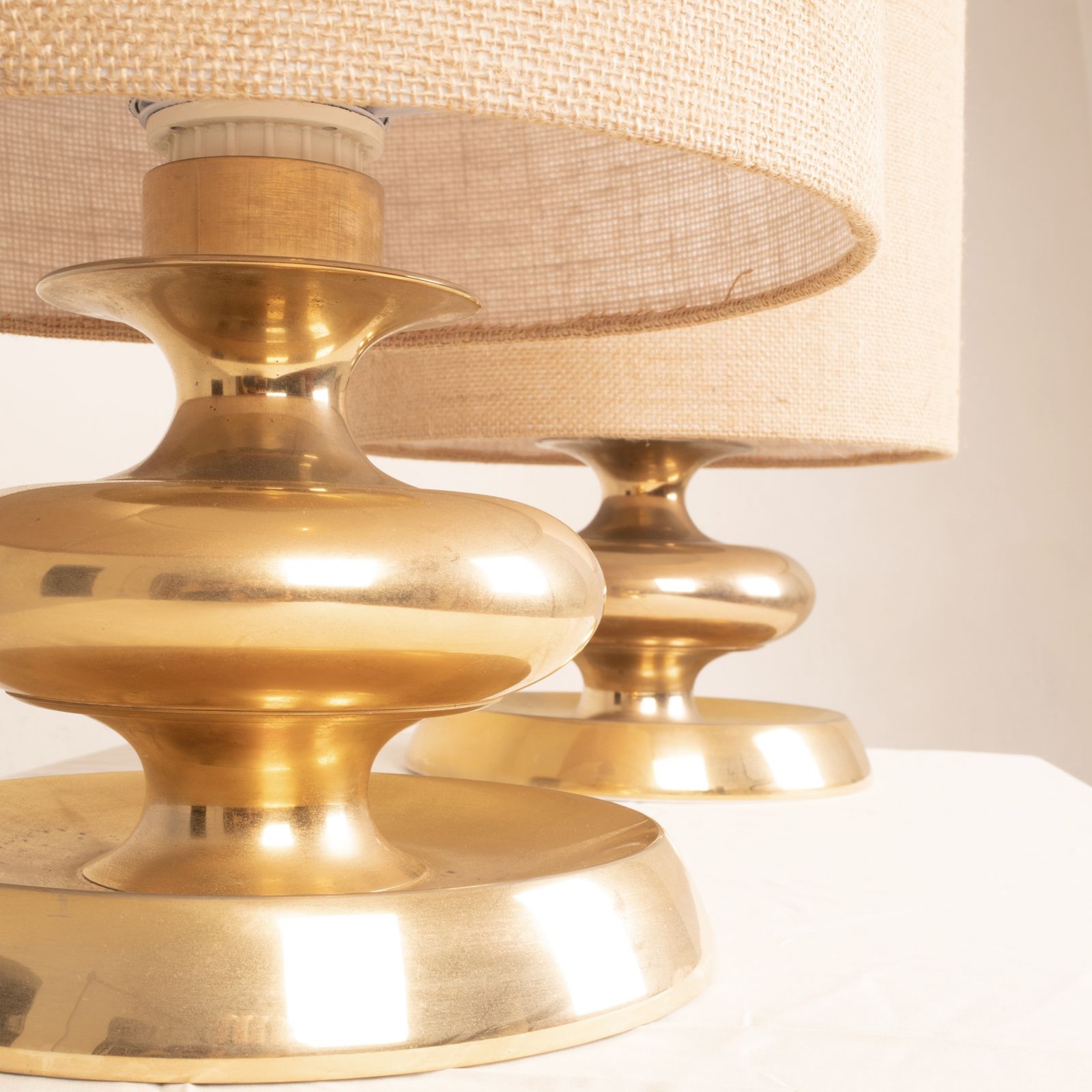 photo furniture Pair Of C 363 Lamps, 24k Gold Edition, Italy Lights, 1970