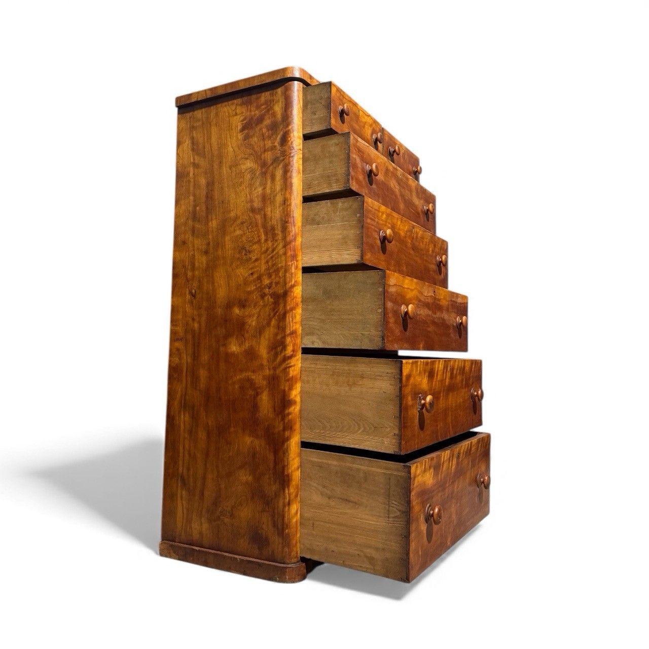 photo furniture Antique Satin Birch Slim Chest Of Drawers Victorian C1870s Superior Quality