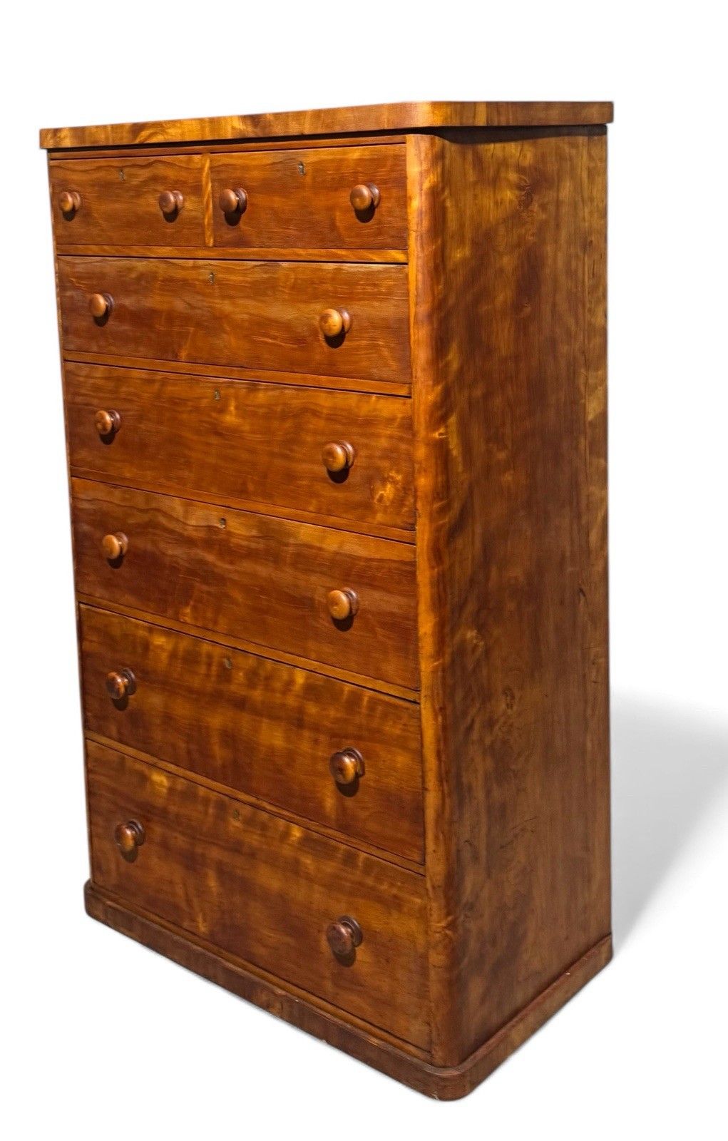 Furniture Antique Satin Birch Slim Chest Of Drawers Victorian C1870s Superior Quality photo