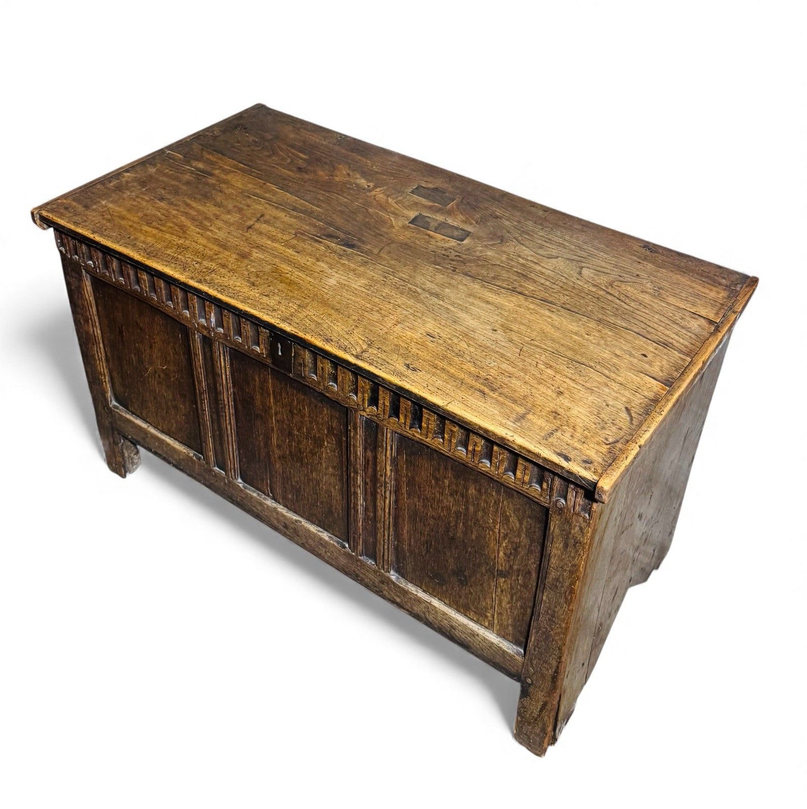 Antique Period Blanket Box Coffer Solid Oak And Elm Superior Quality C1680s photo for sale