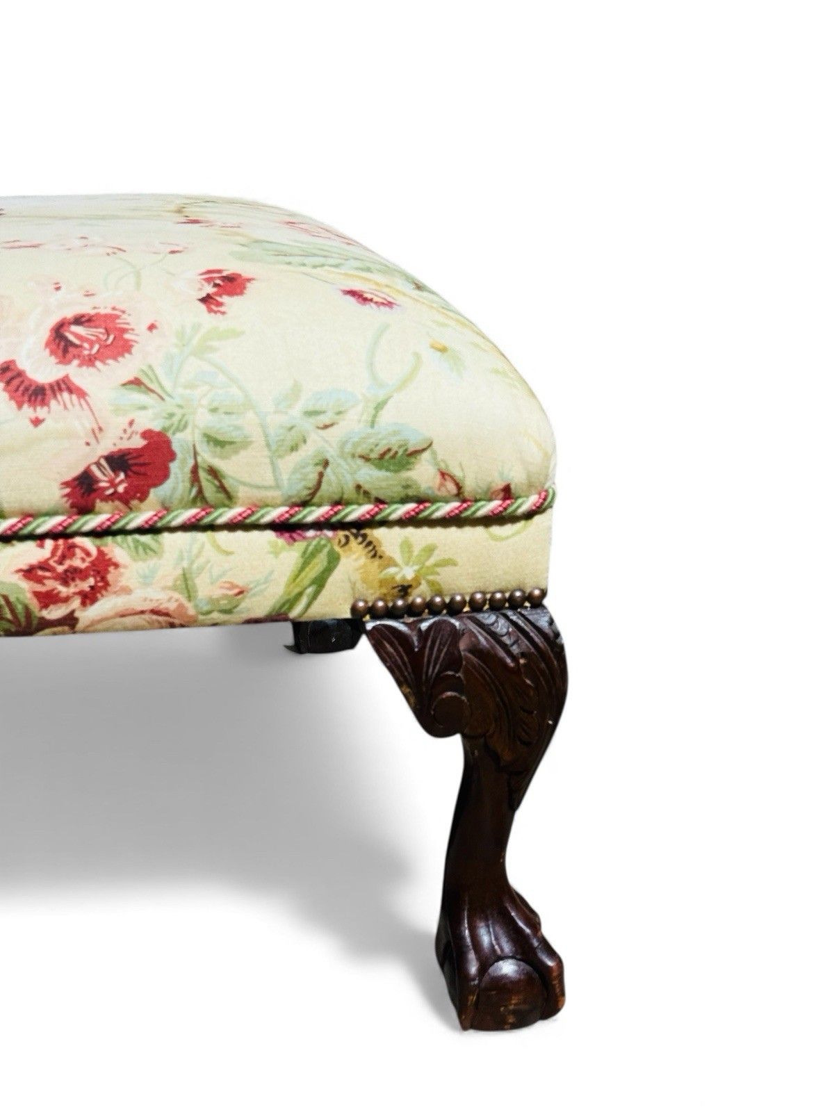 Furniture Antique Walnut Armchair Crimson Damask Upholstery Art Deco Style Alfred Allen photo