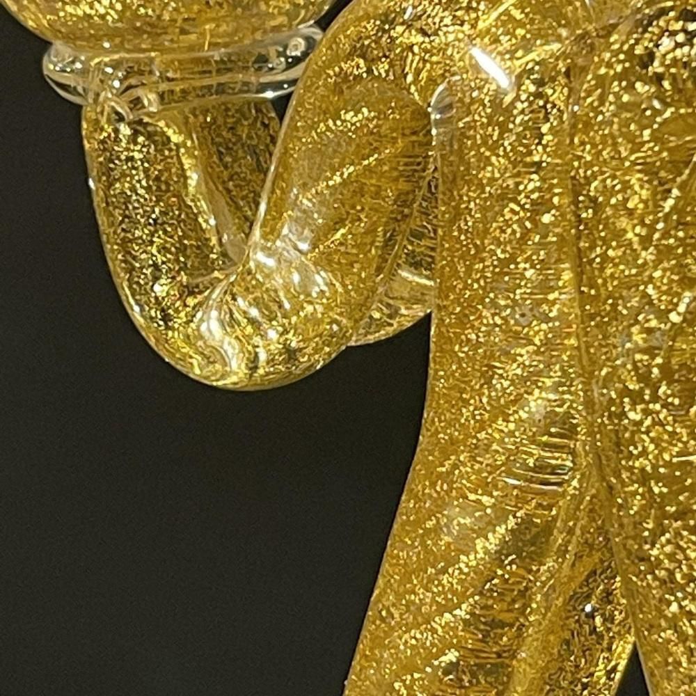 Murano Candleholder In Golden Glitter Glass By Ercole Barovier & Toso, 1950s photo vinterior
