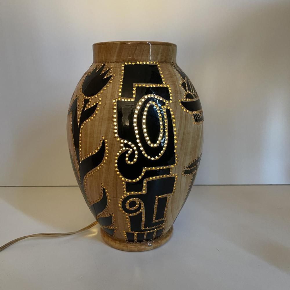 Ceramic Tealight Lamp By Grandjean Jourdan For Vallauris, 1960 photo vinterior