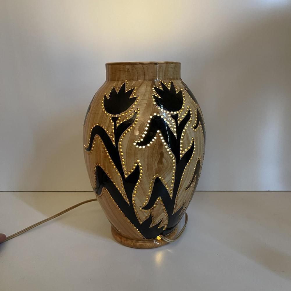 photo furniture Keramische Theelichtlamp Van Grandjean Jourdan Voor Vallauris, 1960