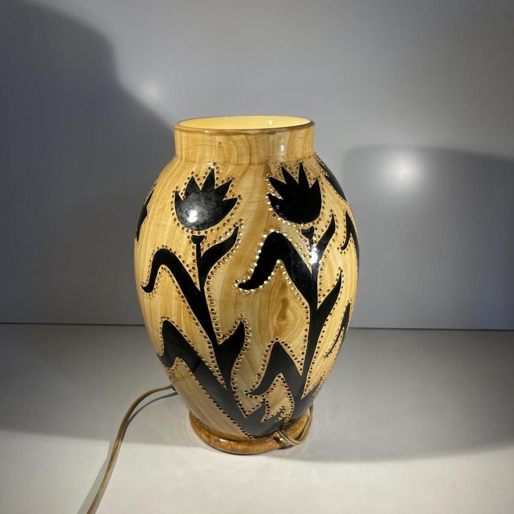 photo for sale Keramische Theelichtlamp Van Grandjean Jourdan Voor Vallauris, 1960