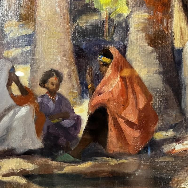 Charles Ernest Smets, Oasis Of Tinghir, Morocco, 1940s, Oil On Canvas, Framed photo furniture