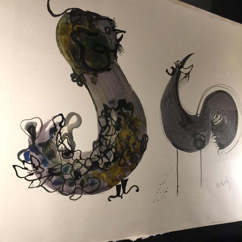 Anne Body, The Great Combat, Mixed Media On Paper, 1965 photo Art