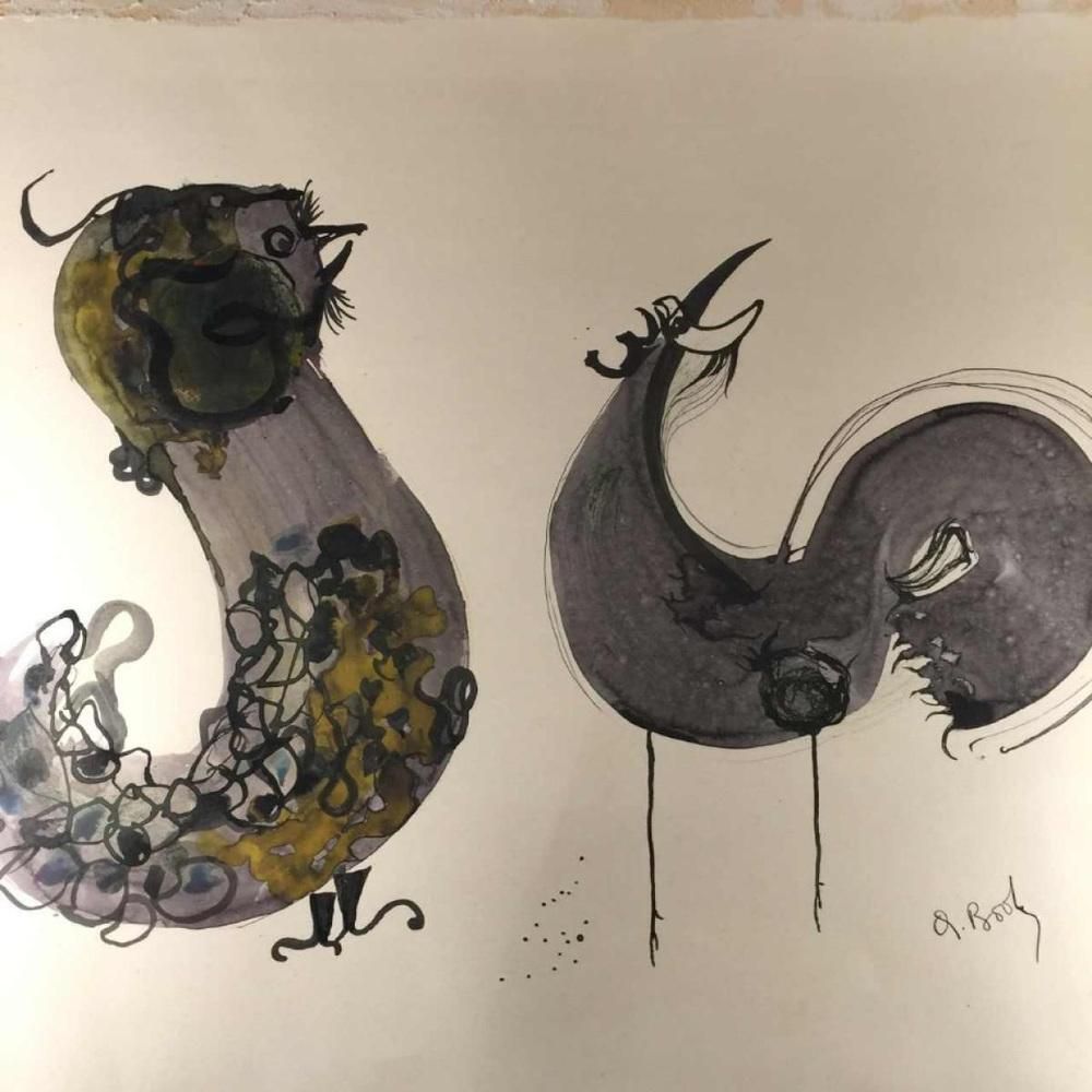 photo buy Anne Body, The Great Combat, Mixed Media On Paper, 1965
