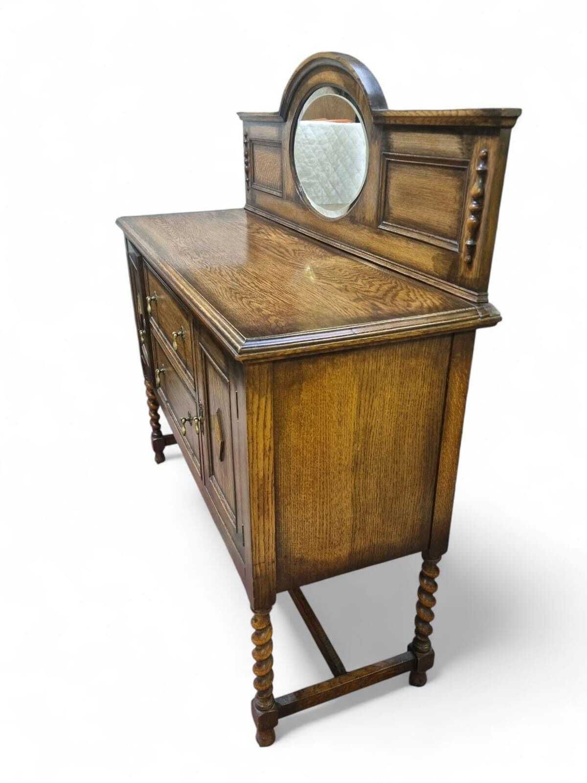 Antique Oak Sideboard With Mirror Back / Early 20th Century / Free Delivery photo vinterior