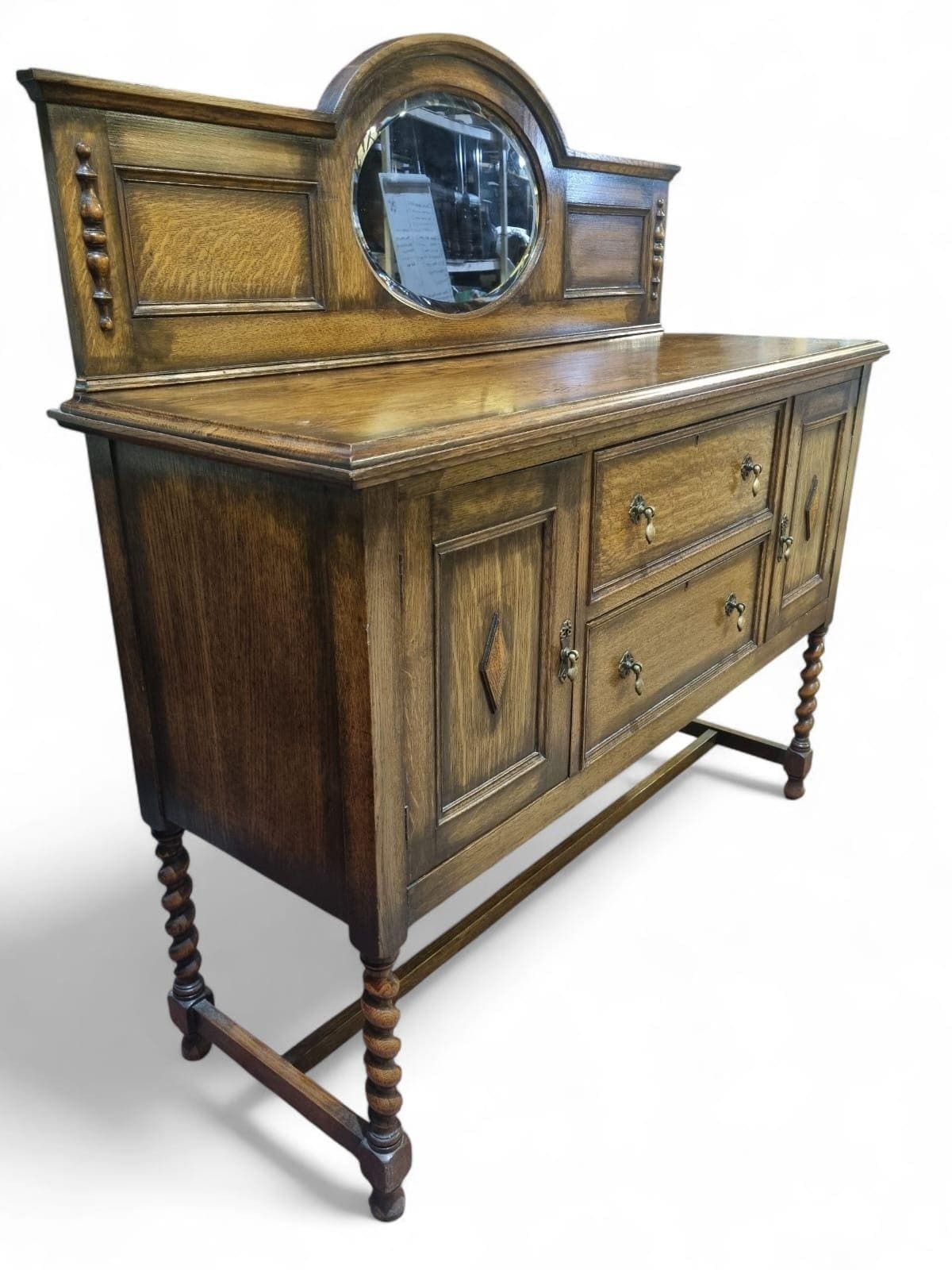 Antique Oak Sideboard With Mirror Back / Early 20th Century / Free Delivery photo vintage