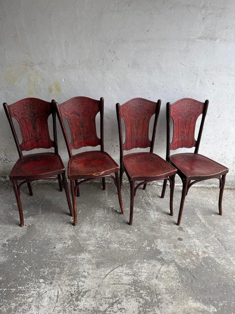 photo for sale Art Nouveau Chairs By Jacob & Josef Kohn, 1890s, Set Of 4