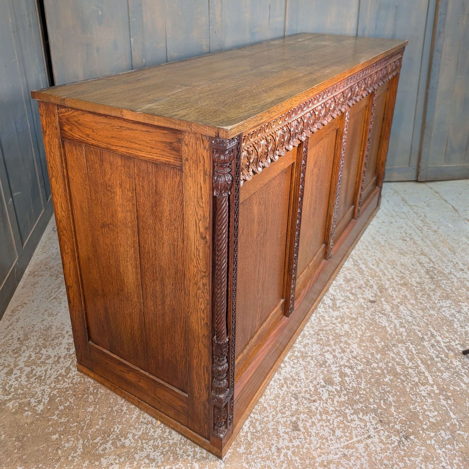 Good Size Oak Altar With Carved Details From Burrswood Prayer Chapel photo Furniture