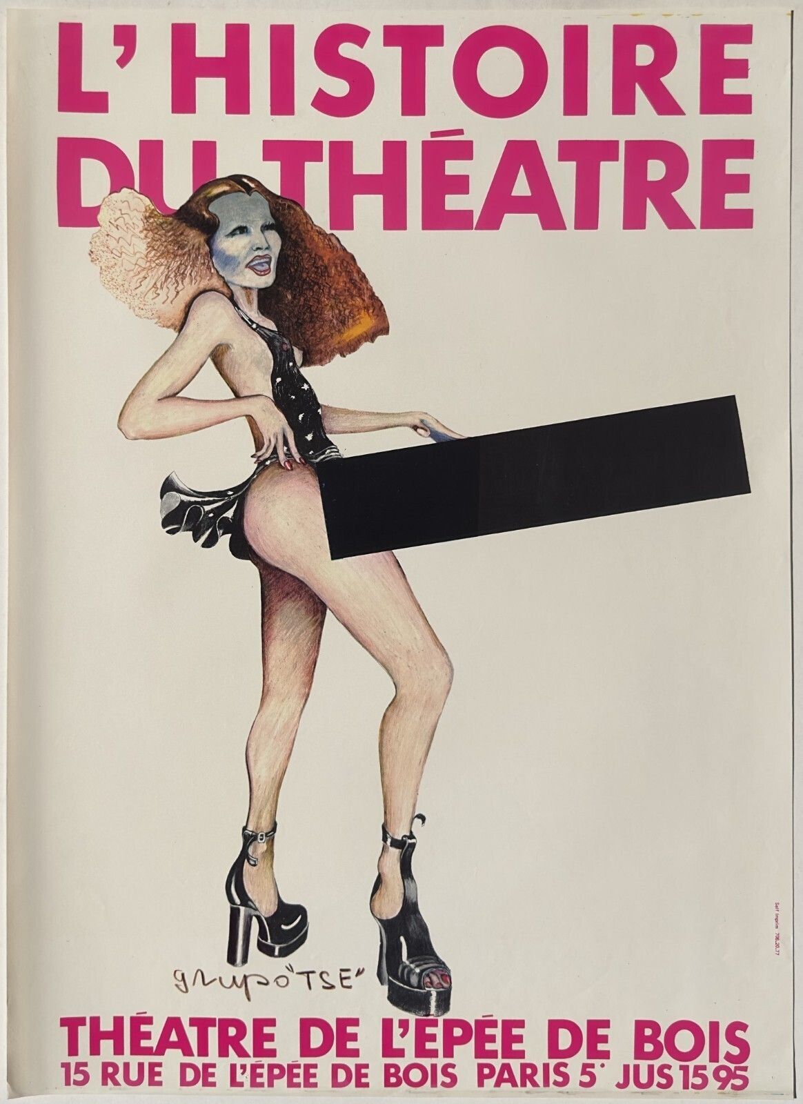 Theatre Vintage Poster Poster Grupo Tse Wooden Sword Paris Erotica