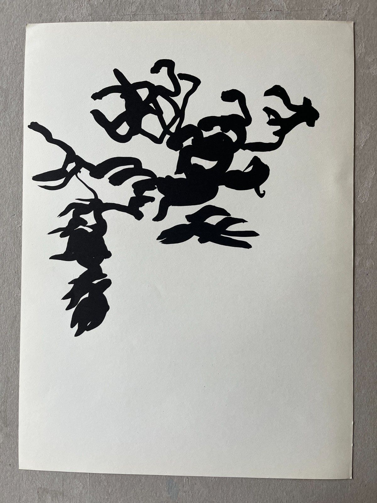 Eduardo Chillida Lithograph Behind The Mirror 1966 38x37cm Detached Drawings
